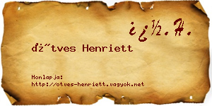 Ötves Henriett névjegykártya